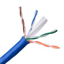 CAT6E Plenum CMP 550MHz Ethernet Cable 23 AWG Pure Copper Blue 1000FT picture