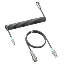 MAMBASNAKE C01 ULTRA RGB Coiled Keyboard Cable USB-A to USB-C Gray Japan Import picture