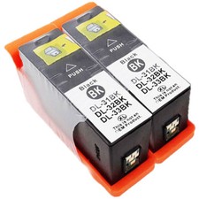 2-Pk/Pack Serie 31 32 33 34 High Yield Black Ink Cartridges For Dell V525 V725w picture