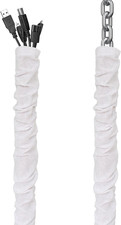 White Fabric Cord Cover, 2 Pcs 6 Feet Chain Cable Sleeve, Chandelier Lighting Wi picture
