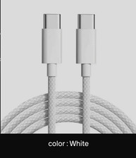 Braided USB-C to USB-C USB Cable, White,BLUE,PINK, PURPLE.GREEN 2M picture