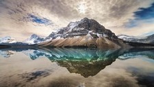 Landscape nature canada mountains reflection bow lake Custom Gaming Mat Desk picture