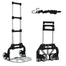 Folding Hand Truck, Aluminum Foldable Dolly Cart with Silence Wheels Heavy Du... picture