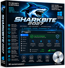 SHARKBITE 2027 PC Security Antivirus Anti-Malware CD Windows 10/11 BRAND NEW picture