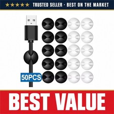 Self-Adhesive Cable Clips Wire Holder Organizer for Desk USB Cord Management picture
