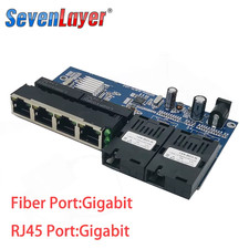 10/100/1000M switch 4 RJ45 UTP 2 SC Gigabit Fiber Optical Media Converter 2SC 4  picture