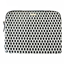New Kate Spade Black & White Polka Dot Computer Laptop Case Padded Zipper picture