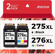2 Pack PG-275XL CL-276XL Ink Cartridges For Canon PIXMA TS3522 TS3722 TR4722 picture
