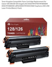 2 Pieces Toner Cartridge Replacement for Canon CRG128- CRG126, Fax phone, Black picture