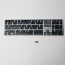 Dell Premiere Wireless Keyboard KB7221Wt Silver Gray with USB Receiver Dongle picture