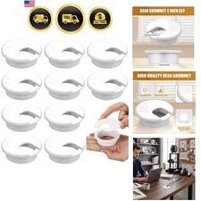 10 Packs Desk Grommet Plastic Cable Hole Cover to Arrange Wires & Cords PC De... picture