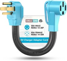 4 Prong NEMA 14-30P to 14-50R EV Charger Adapter Cord Heavy Duty Portable Cable picture