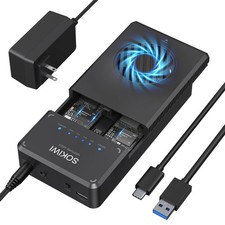 10Gbps NVMe Docking Station with Cooling Fan, Dual Bay Offline Clone picture