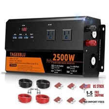 Pure Sine Wave Inverter 2500 Watt 12V DC to 110V 120V AC 5000W Peak 2500W picture