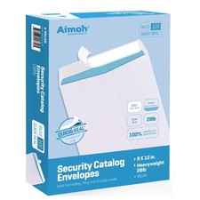 White Envelopes 9x12 Self Seal Security 100 Count Large Aimoh 100ct picture