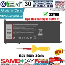 33YDH Battery For Dell Latitude 3380 3480 3490 3580 3590 Inspiron 7577 7586 56Wh picture