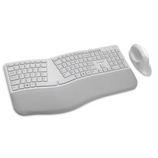 Kensington Pro Fit Ergo Wireless Keyboard Mouse Combo Grey Split Wrist Support picture