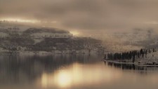 Landscape winter snow lake nature mountains water Custom Gaming Mat Desk picture