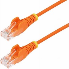 StarTech N6PAT30ORS 30ft Slim CAT6 Ethernet Cable Orange RJ45 picture