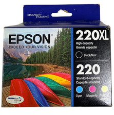 Genuine Epson 220XL Black 220 Color Cyan Magenta Yellow Ink Cartridge 05/27 NEW picture