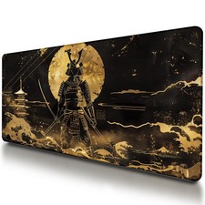 Large Japanese Black and Gold Gaming Mouse Pad, Sea Waves, Premium Non-Slip A... picture