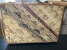 Vintage Brown Genuine Leather Snakeskin Reptilian Pattern Briefcase picture