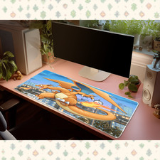 Pokemon Charizard Fire Blast City Battle Desk Mat Mouse Pad Anime Gaming Large picture
