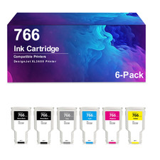 6 Pack 766 Ink Cartridge Compatible with DesignJet  XL3600 Printers  (300ML/PCS) picture