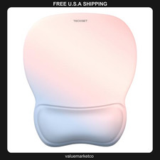 TeckNet Ergonomic Mouse Pad with Gel Wrist Rest, Non-Slip PU Base, Rainbow picture
