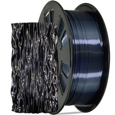 Silk Black PLA Satin Shiny 3D Printer Filament, 1.75mm Diameter 1kg Spool 2.2... picture
