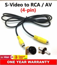4-Pin Mini DIN PS2 S-Video Male to RCA Male Converter Cable Video Display Cord picture