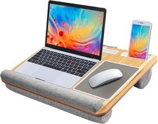 HUANUO Lap Desk - Fits up to 17 inches Laptop Desk, Light Brown Woodgrain  picture
