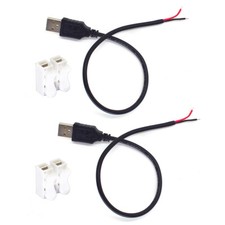 4pcs 0.3M/1FT USB Male to Bare Wire Cable 20AWG 5A USB2.0 2pin DIY Pigtail Cable picture