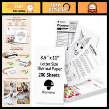 US Letter Thermal Printer Paper - 200 Sheets, 8.5x11