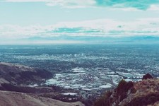 Landscape fall city architecture hills Custom Gaming Mat Desk picture