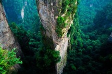 Landscape forest china cliff mountains green summer Custom Gaming Mat Desk picture