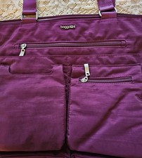 Baggallini Any Day Laptop Tote Purple RFID Water-Resistant Fits 15in Laptop NWOT picture