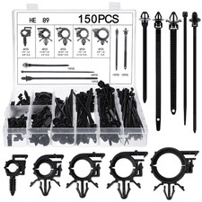 150 Pcs Wire Loom Routing Clips, 15 Sizes Push Mount for Car picture
