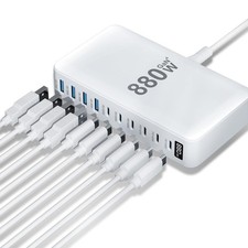 880W USB C Charger Block - 10-Port GaN IV Fast Charging Station for Laptops & De picture