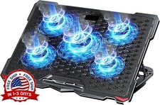 Enfriador Portátiles Para Juegos 17.3'', 5 Ventiladores Silenciosos Y Luces LED. picture