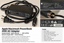 Vintage Apple M4402 Black 24V 45W AC Power Adapter for Macintosh PowerBook OEM picture