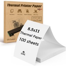 8.5 x 11 Thermal Printer Paper, 100 Sheets, US Letter Size, Compatible with JADE picture