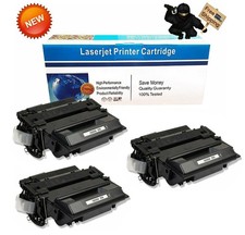 3PK Black Toner For HP CE255X 55X LaserJet P3011 P3015 P3015d P3015n P3015dn picture