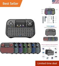 Mini Wireless Keyboard with Touchpad Mouse Combo, 7 Colors RGB Backlit, Porta... picture