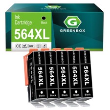 GREENBOX 564XL Black Ink Cartridges DeskJet 3520 OfficeJet 4620, 5 Pack Hp 564 picture