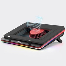 IETS GT500 Laptop Cooling Pad 17 in Compatible 1 Fan Black/Red picture