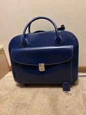 McKlein Glen Ellyn Leather Briefcase with Key Blue Excellent Condition picture