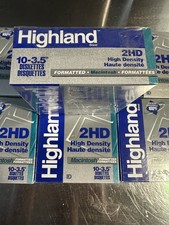 Total of 7 Brand New & Sealed Highland High Density 2HD Diskettes Macintosh picture