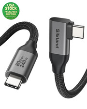 USB 4 Cable Thunderbolt 5 80Gbps 240W Right Angle 4Ft Data Charging picture