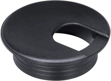 Versatile 2-Inch Black Desk Grommet Covers, 10-Count for Clean Cable Management picture